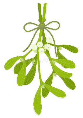 Biała tapeta z jemiołą